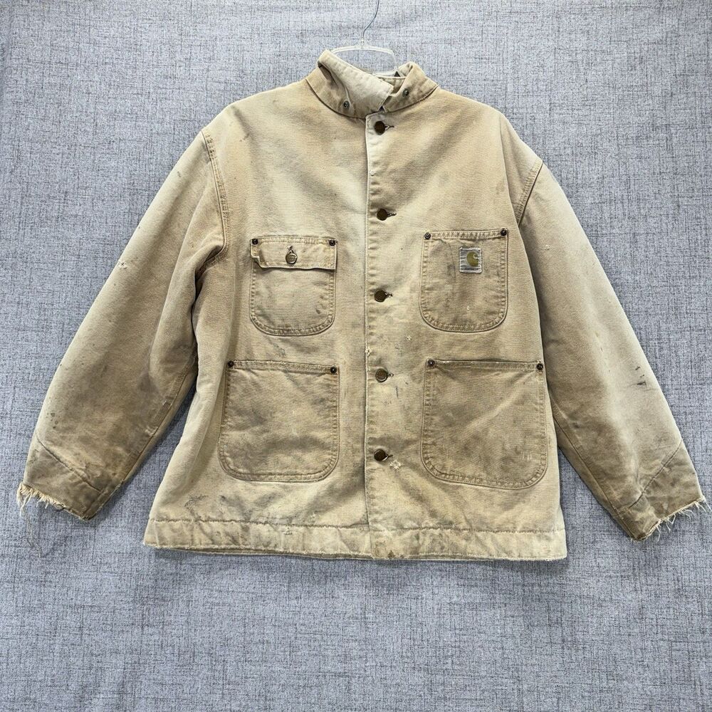 Vintage Carhartt Jacket Men's Large Blanket Lined Duck Canvas
